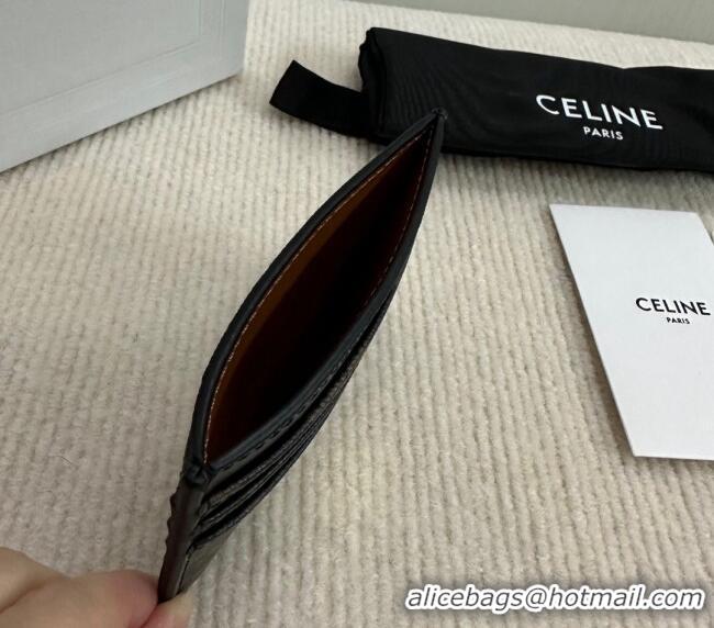 Best Price Celine Card Holder Wallet in Triomphe Canvas 10L832 Brown 2024