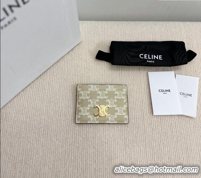 Buy Cheapest Celine Card Holder Wallet in Triomphe Canvas 10L832 Beige 2024