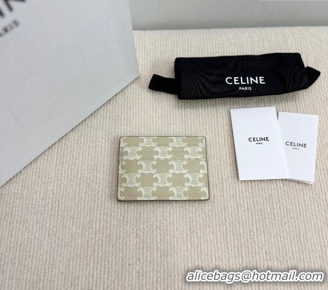 Buy Cheapest Celine Card Holder Wallet in Triomphe Canvas 10L832 Beige 2024