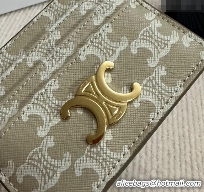 Buy Cheapest Celine Card Holder Wallet in Triomphe Canvas 10L832 Beige 2024