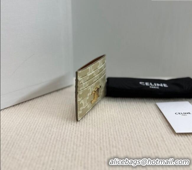 Buy Cheapest Celine Card Holder Wallet in Triomphe Canvas 10L832 Beige 2024