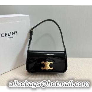 Modern Classic Celine Shoulder bag Terence in Patent Calfskin 118313 Black 2024