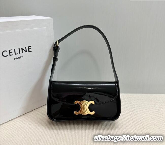 Modern Classic Celine Shoulder bag Terence in Patent Calfskin 118313 Black 2024