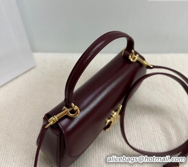 New Cheap Celine Teen Lola Shoulder bag in Shiny Calfskin 119533 Burgundy 2024