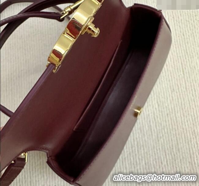 New Cheap Celine Teen Lola Shoulder bag in Shiny Calfskin 119533 Burgundy 2024