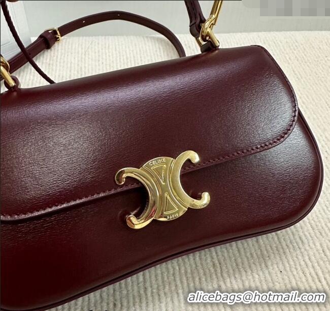 New Cheap Celine Teen Lola Shoulder bag in Shiny Calfskin 119533 Burgundy 2024
