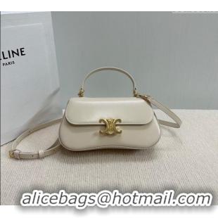 Best Price Celine Teen Lola Shoulder bag in Shiny Calfskin 119533 White 2024