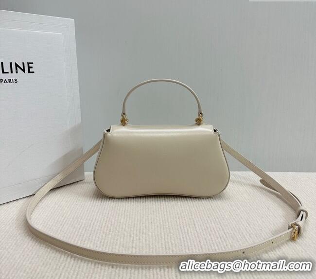 Best Price Celine Teen Lola Shoulder bag in Shiny Calfskin 119533 White 2024