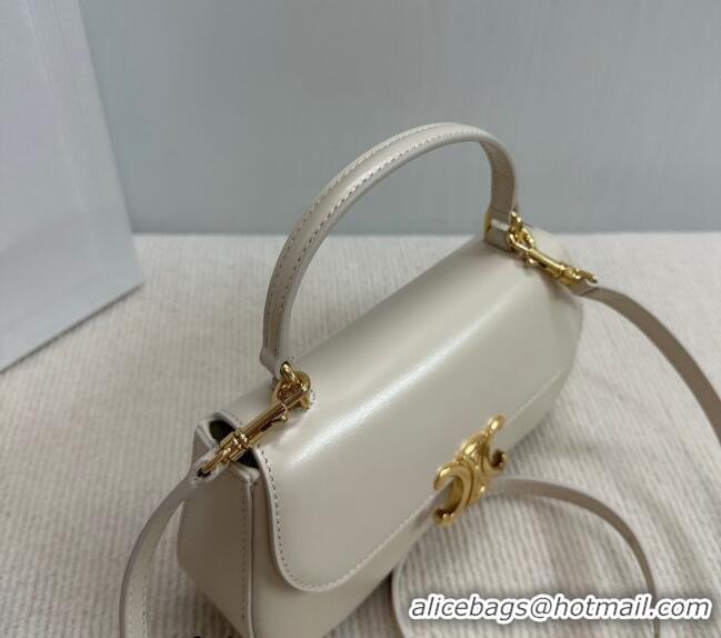 Best Price Celine Teen Lola Shoulder bag in Shiny Calfskin 119533 White 2024