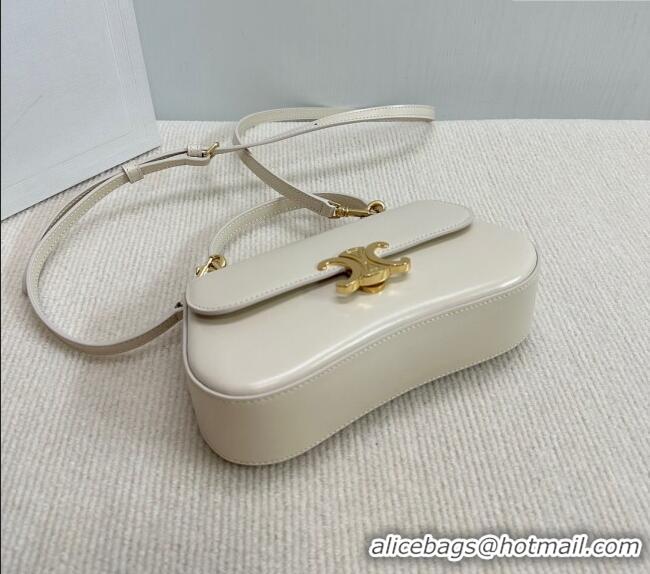 Best Price Celine Teen Lola Shoulder bag in Shiny Calfskin 119533 White 2024