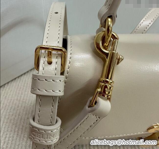 Best Price Celine Teen Lola Shoulder bag in Shiny Calfskin 119533 White 2024