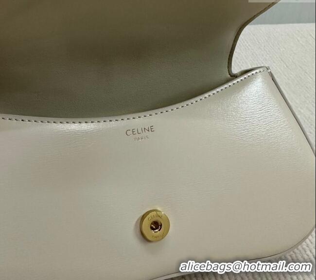 Best Price Celine Teen Lola Shoulder bag in Shiny Calfskin 119533 White 2024
