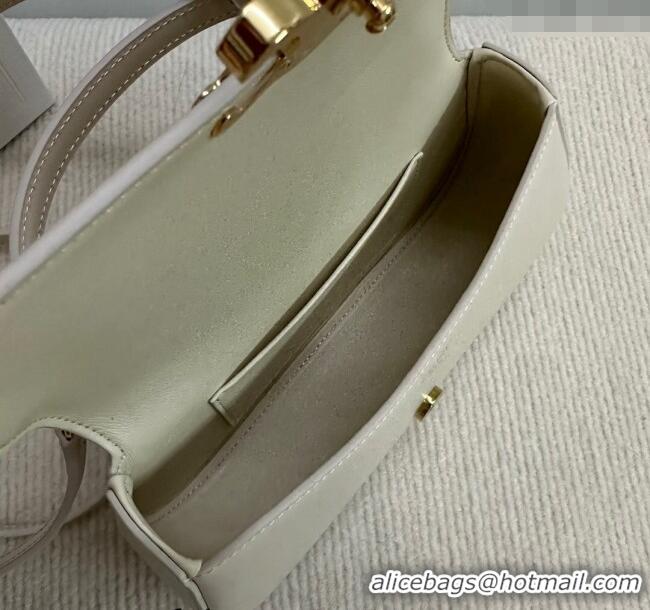 Best Price Celine Teen Lola Shoulder bag in Shiny Calfskin 119533 White 2024