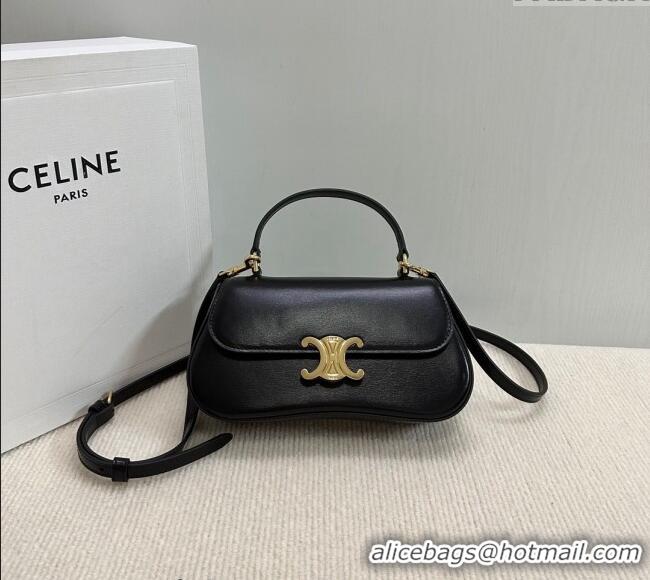 Inexpensive Celine Teen Lola Shoulder bag in Shiny Calfskin 119533 Black 2024