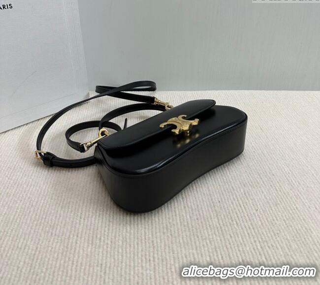 Inexpensive Celine Teen Lola Shoulder bag in Shiny Calfskin 119533 Black 2024