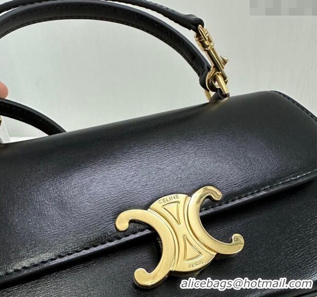 Inexpensive Celine Teen Lola Shoulder bag in Shiny Calfskin 119533 Black 2024