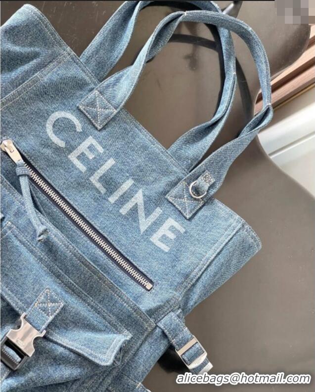 Market Sells Celine Mens Tote Bag in Blue Denim with Celine 116072 2024