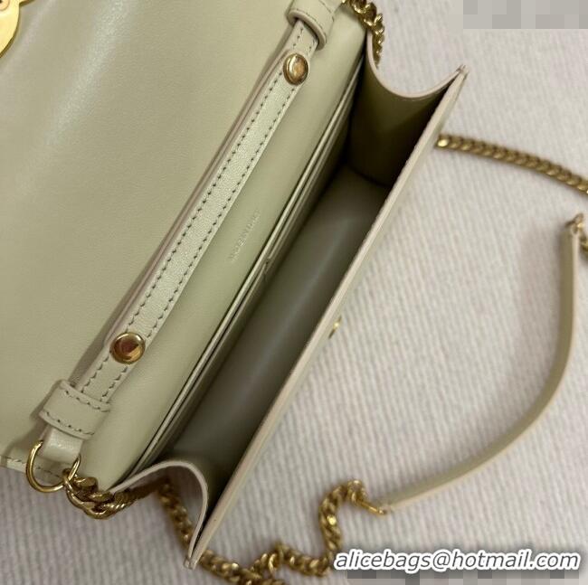 Well Crafted Celine Wallet on Chain Mini Bag Triomphe in Shiny Calfskin 10L033 Pale Stone 2024