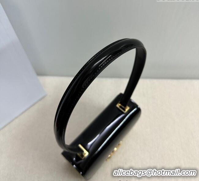 Best Price Celine Teen Garance Shoulder Bag in Patent Calfskin 118053 Black/White 2024