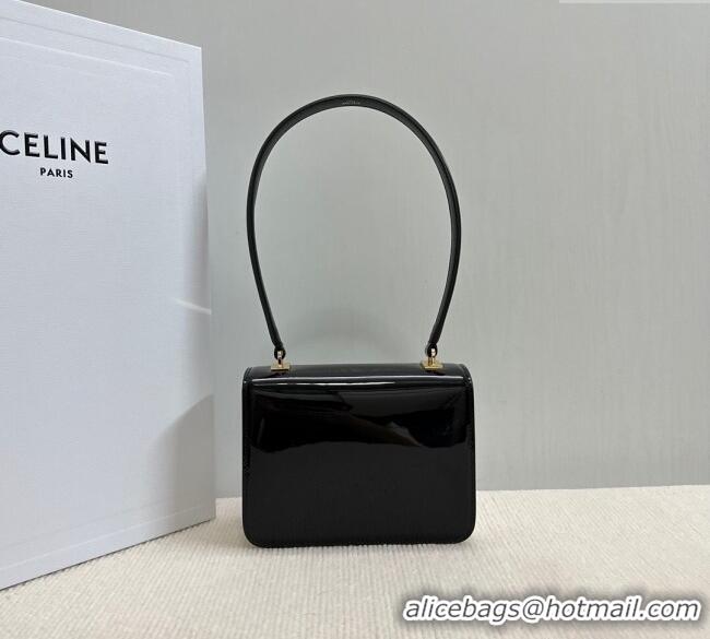 Best Price Celine Teen Garance Shoulder Bag in Patent Calfskin 118053 Black/White 2024