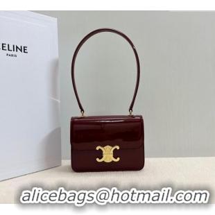 Spot Bulk Celine Teen Garance Shoulder Bag in Patent Calfskin 118053 Burgundy 2024