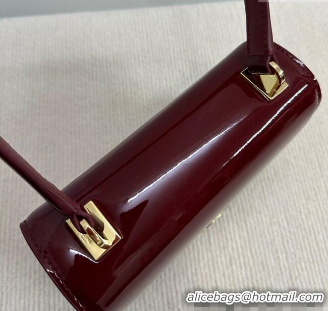 Spot Bulk Celine Teen Garance Shoulder Bag in Patent Calfskin 118053 Burgundy 2024