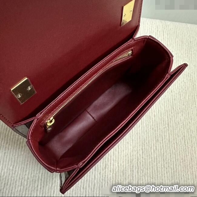 Spot Bulk Celine Teen Garance Shoulder Bag in Patent Calfskin 118053 Burgundy 2024