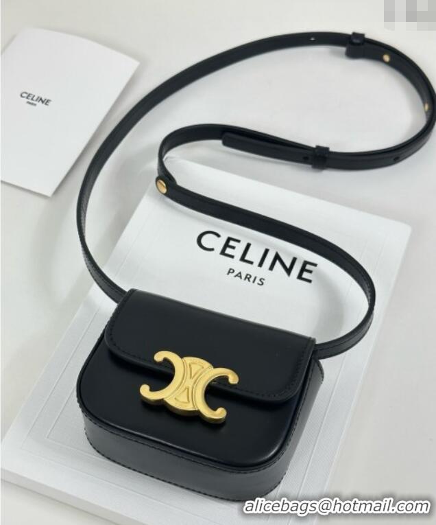 Good Product Celine Mini Claude in Shiny Calfskin 101513 Black 2024