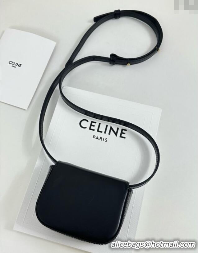 Good Product Celine Mini Claude in Shiny Calfskin 101513 Black 2024