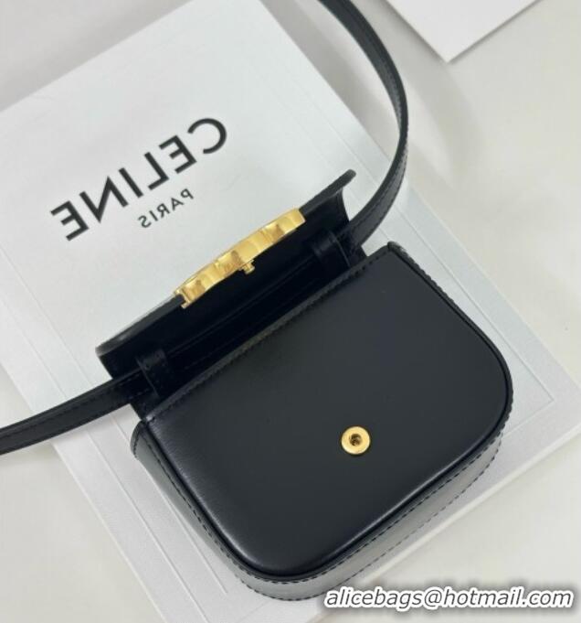 Good Product Celine Mini Claude in Shiny Calfskin 101513 Black 2024