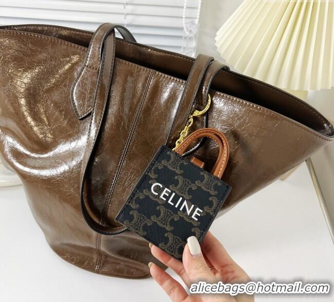 Grade Design Celine Signature Print Micro Vertiacl Cabas Pouch Bag Charm 0115 2025