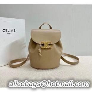Luxury Discount Celine Backpack Bonnie Bag in Smooth Calfskin 118703 Beige 2025