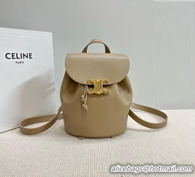 Luxury Discount Celine Backpack Bonnie Bag in Smooth Calfskin 118703 Beige 2025