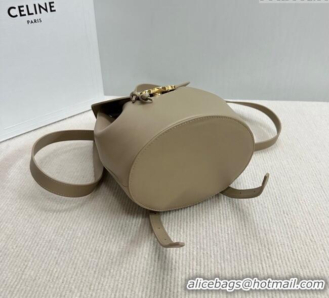 Luxury Discount Celine Backpack Bonnie Bag in Smooth Calfskin 118703 Beige 2025
