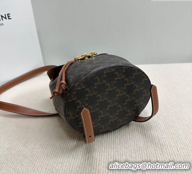 Good Looking Celine Backpack Bonnie Bag in Triomphe Canvas and Calfskin 118702 2025