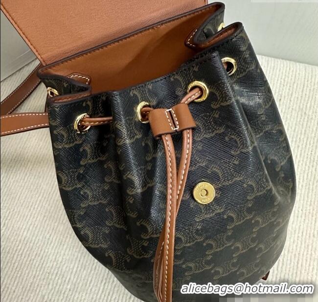 Good Looking Celine Backpack Bonnie Bag in Triomphe Canvas and Calfskin 118702 2025