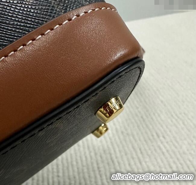 Modern Discount Celine Vanity Bag in Triomphe Canvas Calfskin 119463 Brown 2025