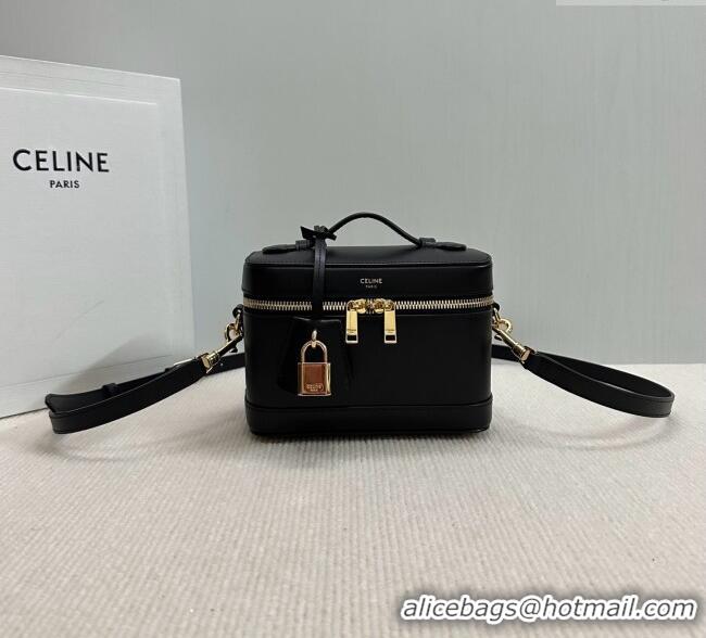 Buy Classic Celine Vanity Bag in Natural Calfskin 119463 Black 2025