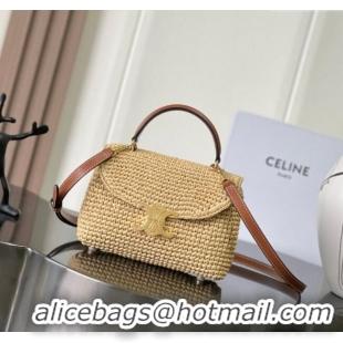 Grade Quality Celine Teen Nino Bag in Straw-Like 118113 Beige 2025