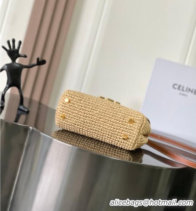 Grade Quality Celine Teen Nino Bag in Straw-Like 118113 Beige 2025