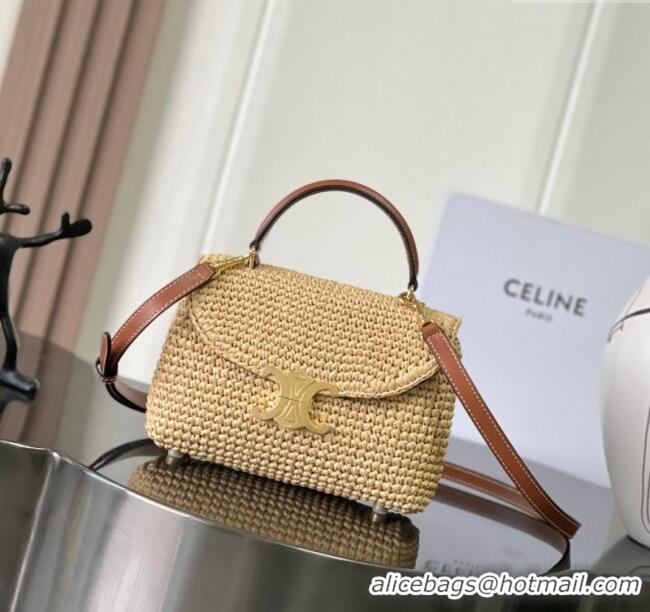 Grade Quality Celine Teen Nino Bag in Straw-Like 118113 Beige 2025