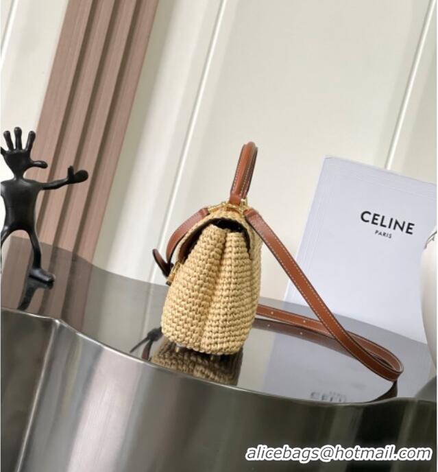 Grade Quality Celine Teen Nino Bag in Straw-Like 118113 Beige 2025