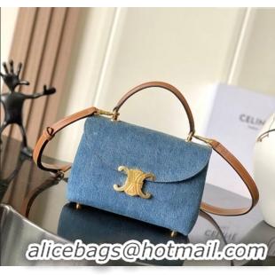 Buy New Cheap Celine Teen Nino Bag in Denim 118113 Blue 2025