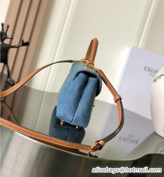 Buy New Cheap Celine Teen Nino Bag in Denim 118113 Blue 2025