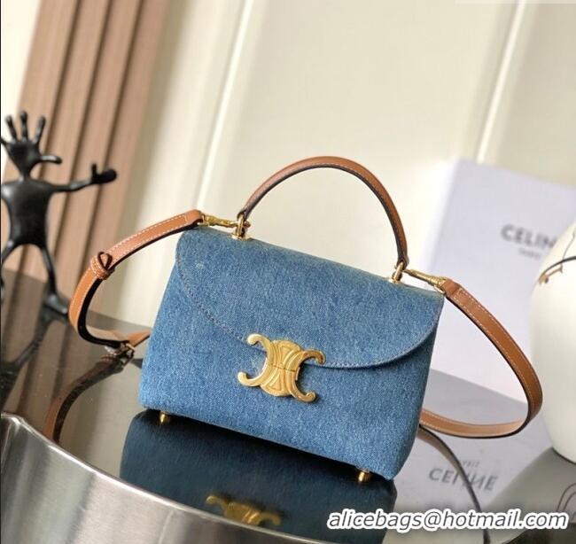 Buy New Cheap Celine Teen Nino Bag in Denim 118113 Blue 2025