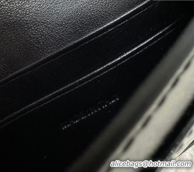 Best Grade Celine Triomphe Card Case Wallet 10L583 Black/Silver 2025