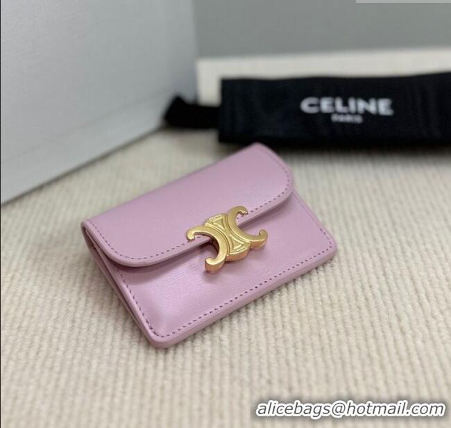 Spot Bulk Celine Triomphe Card Case Wallet 10L583 Pink 2025