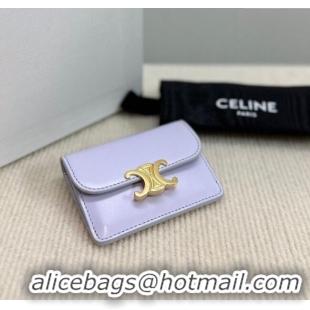 Modern Classic Celine Triomphe Card Case Wallet 10L583 Purple 2025