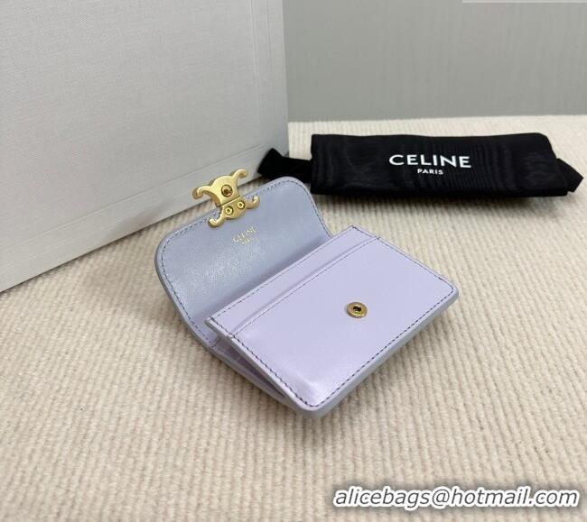 Modern Classic Celine Triomphe Card Case Wallet 10L583 Purple 2025