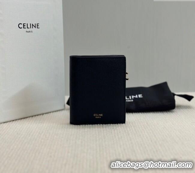Best Product Celine Compact Wallet Triomphe Charm in Calfskin 10M103 Black 2025